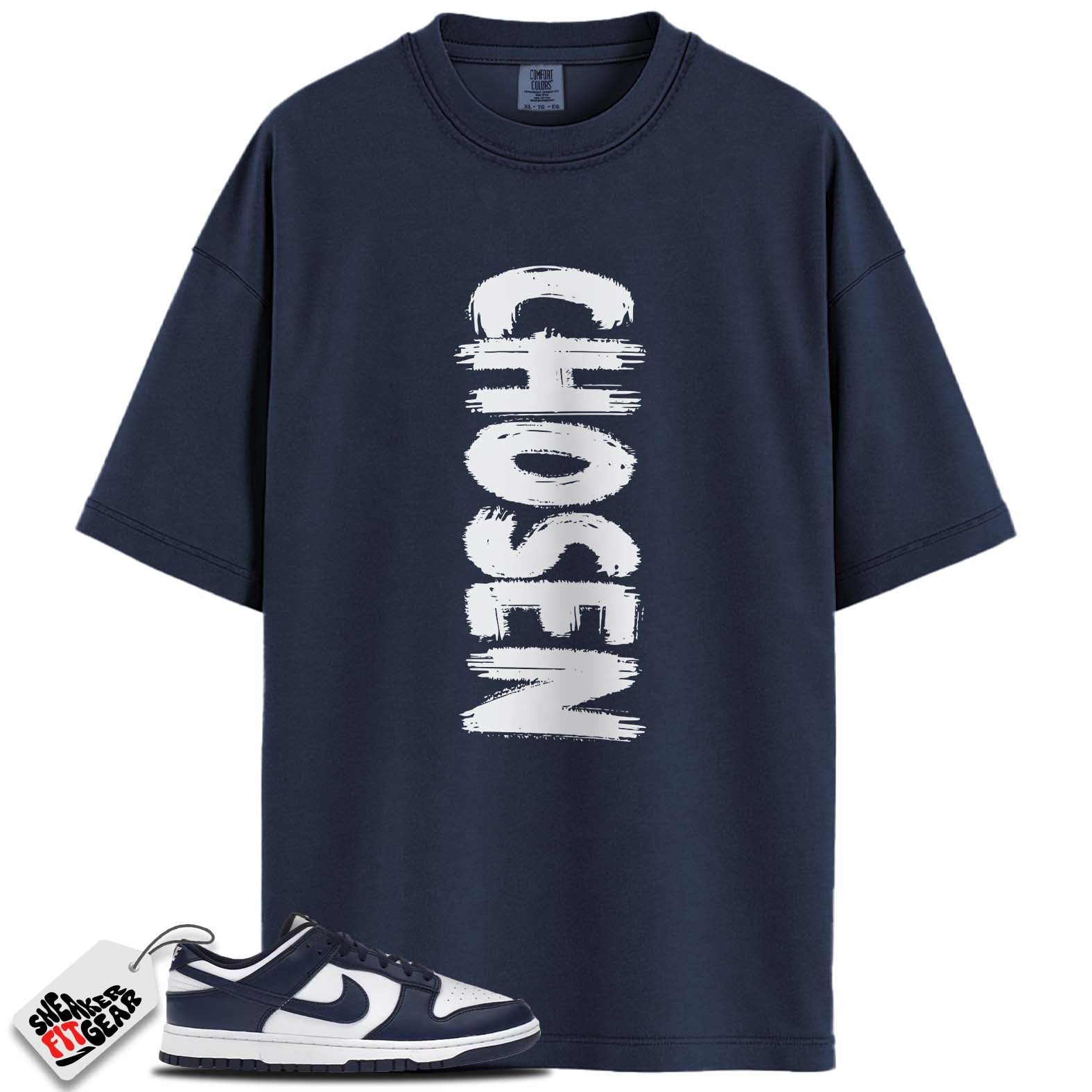 Dunk Low White Midnight Navy Match Shirts, CHOSEN To Match Dunk Low White Midnight Navy Main image