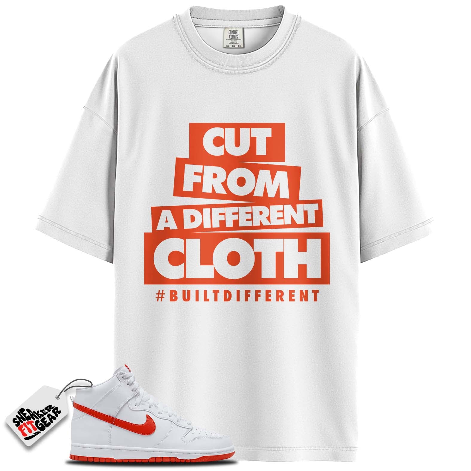 Dunk High White Picante Red Match Shirts, #BUILTDIFFERENT To Match Dunk High White Picante Red