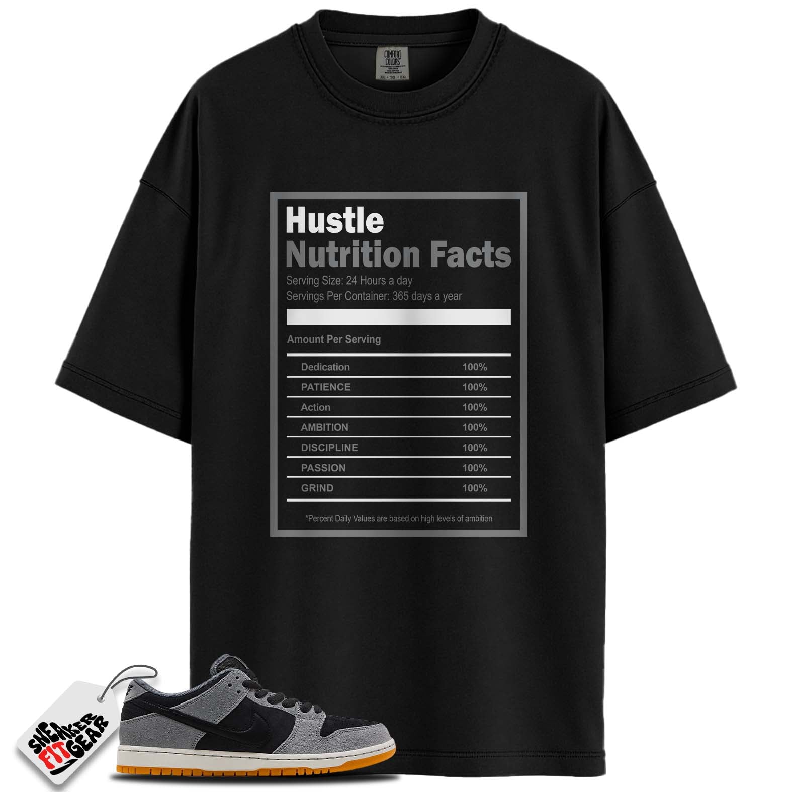 SB Dunk Low Dark Smoke Grey Match Shirts, NUTRITION FACTS To Match SB Dunk Low Dark Smoke Grey
