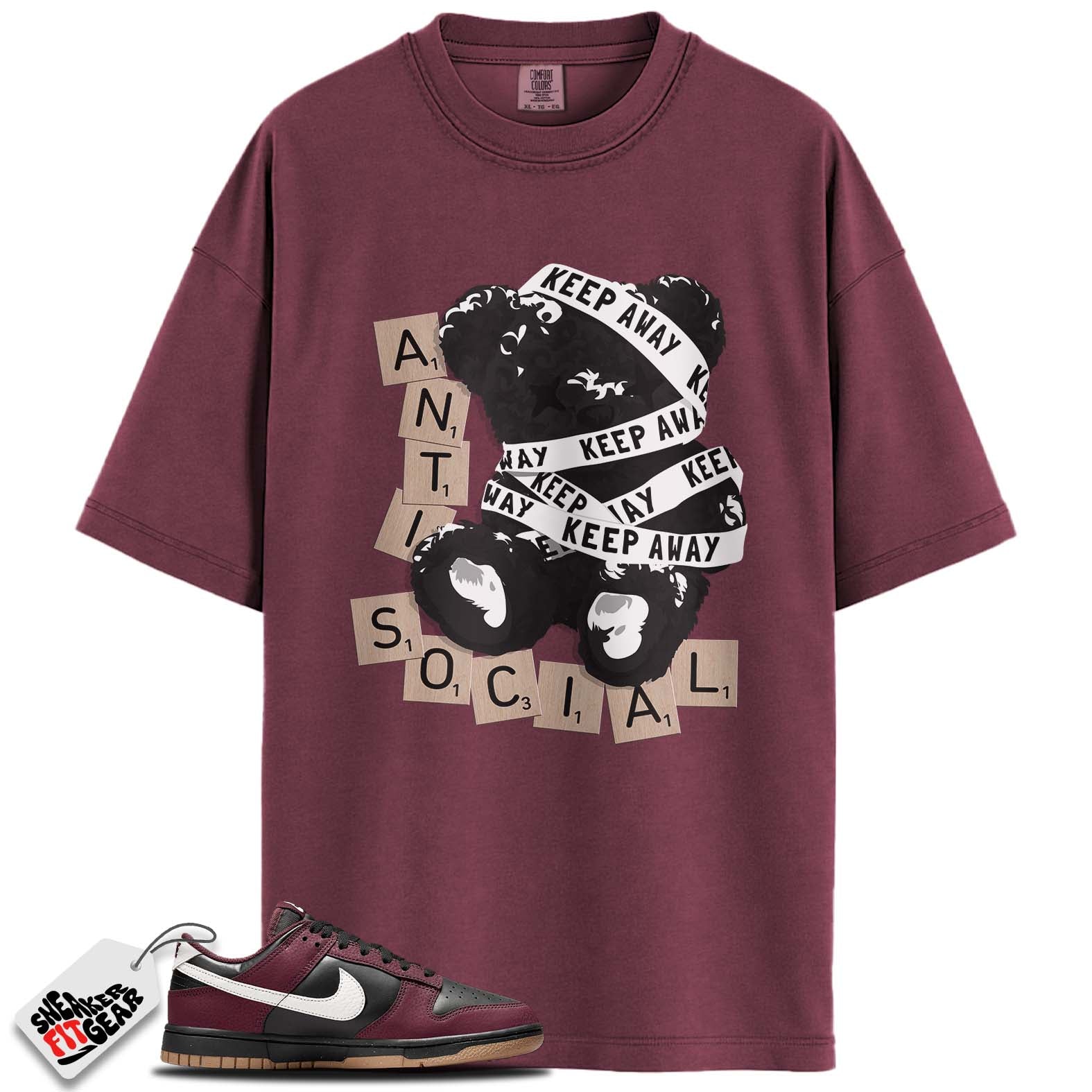 Dunk Low Next Nature Burgundy Crush Black Match Shirts, ANTI SOCIAL To Match Dunk Low Next Nature Burgundy Crush Black Main image
