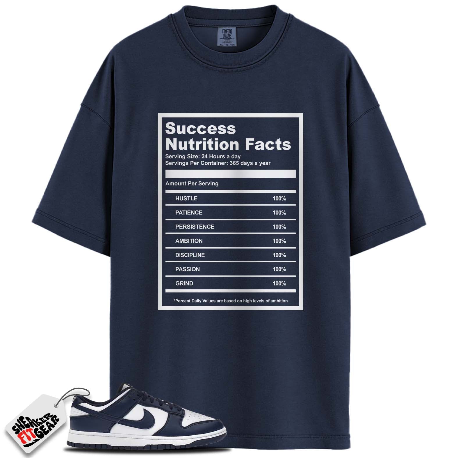 Dunk Low White Midnight Navy Match Shirts, NUTRITION FACTS To Match Dunk Low White Midnight Navy