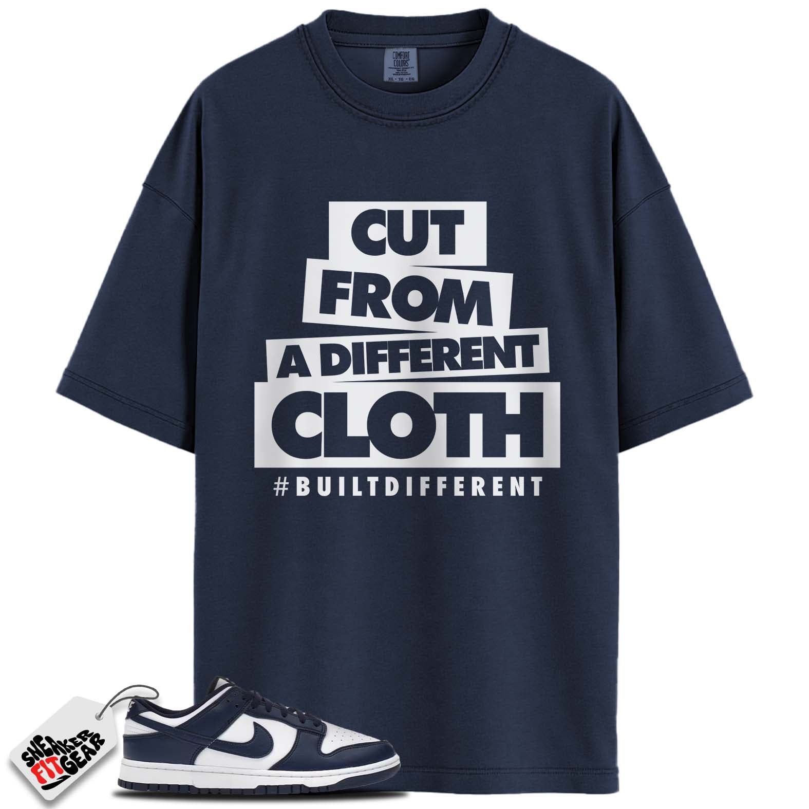 Dunk Low White Midnight Navy Match Shirts, #BUILTDIFFERENT To Match Dunk Low White Midnight Navy