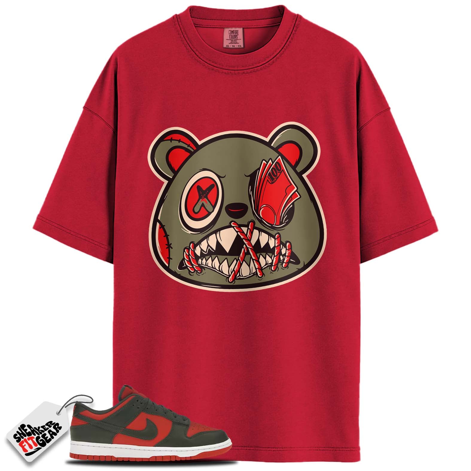 Dunk Low Mystic Red Cargo Khaki Match Shirts, MONEY TALK To Match Dunk Low Mystic Red Cargo Khaki
