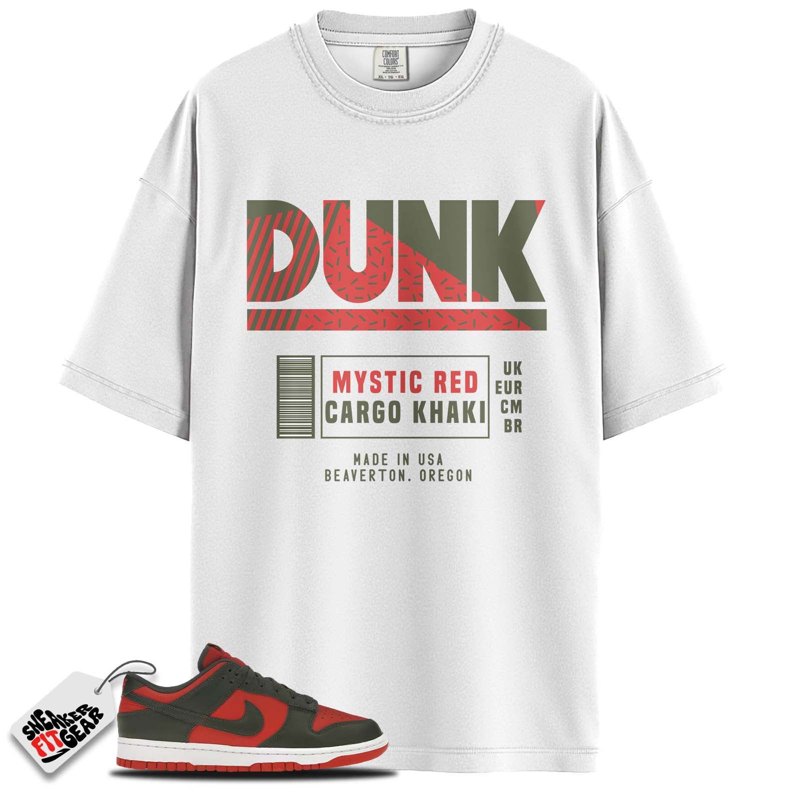 Dunk Low Mystic Red Cargo Khaki Match Shirts, DUNK To Match Dunk Low Mystic Red Cargo Khaki