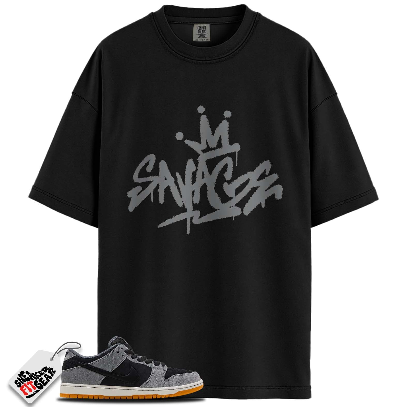 SB Dunk Low Dark Smoke Grey Match Shirts, SAVAGE To Match SB Dunk Low Dark Smoke Grey
