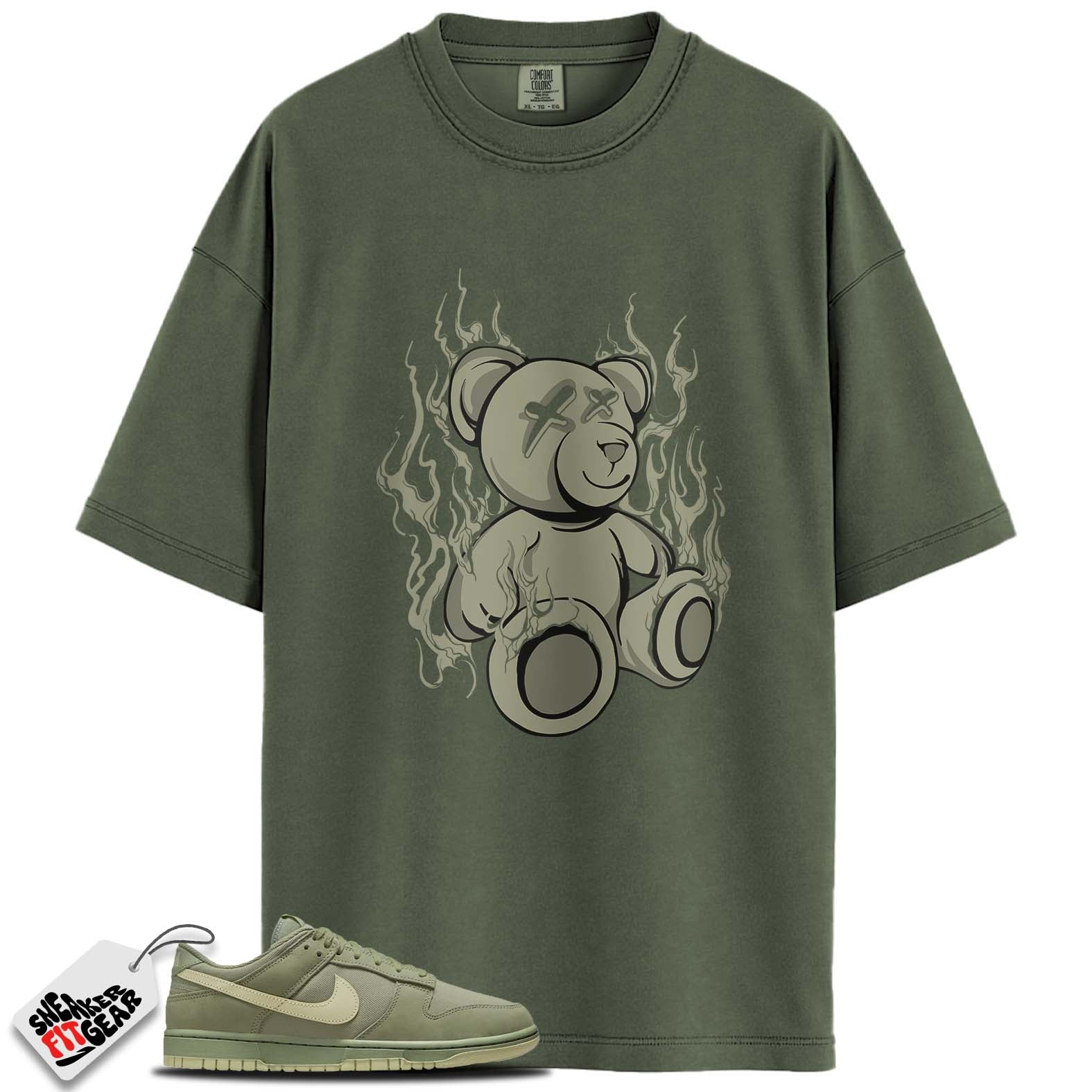 Dunk Low Retro Premium Oil Green Olive Aura Match Shirts, BURN BEAR To Match Dunk Low Retro Premium Oil Green Olive Aura Main image