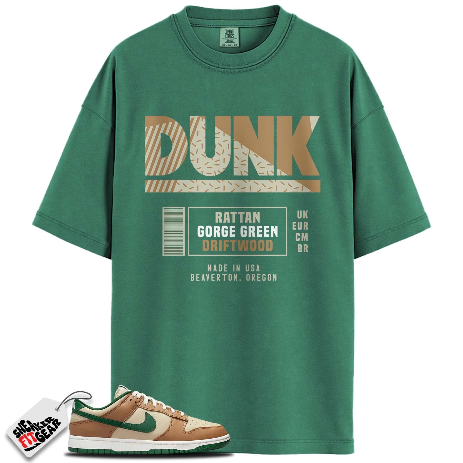 Dunk Low Retro Rattan Gorge Green Match Shirts, DUNK To Match Dunk Low Retro Rattan Gorge Green
