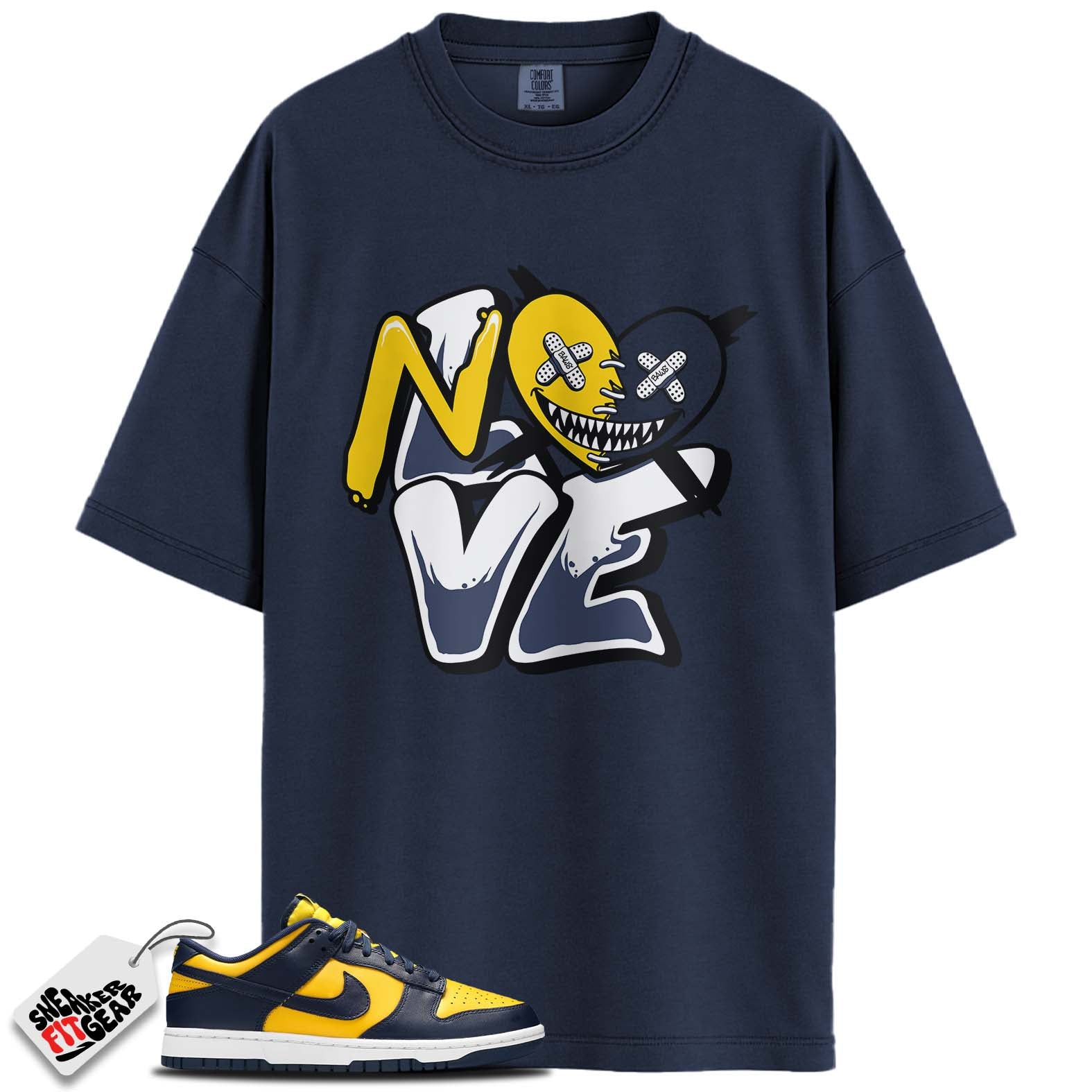 Dunk Low Michigan Match Shirts, NO LOVE To Match Dunk Low Michigan