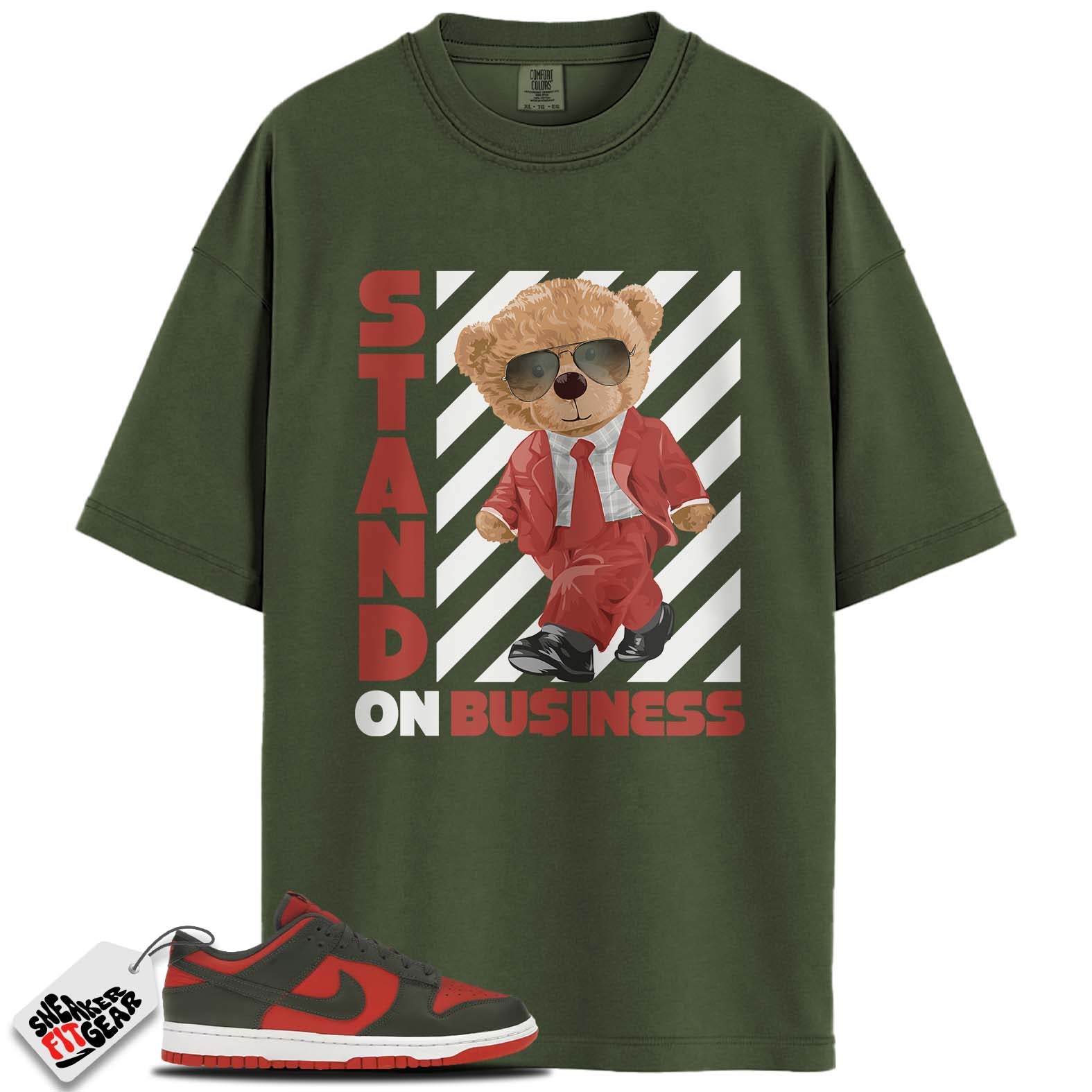 Dunk Low Mystic Red Cargo Khaki Match Shirts, STAND ON BUSINESS To Match Dunk Low Mystic Red Cargo Khaki Main image