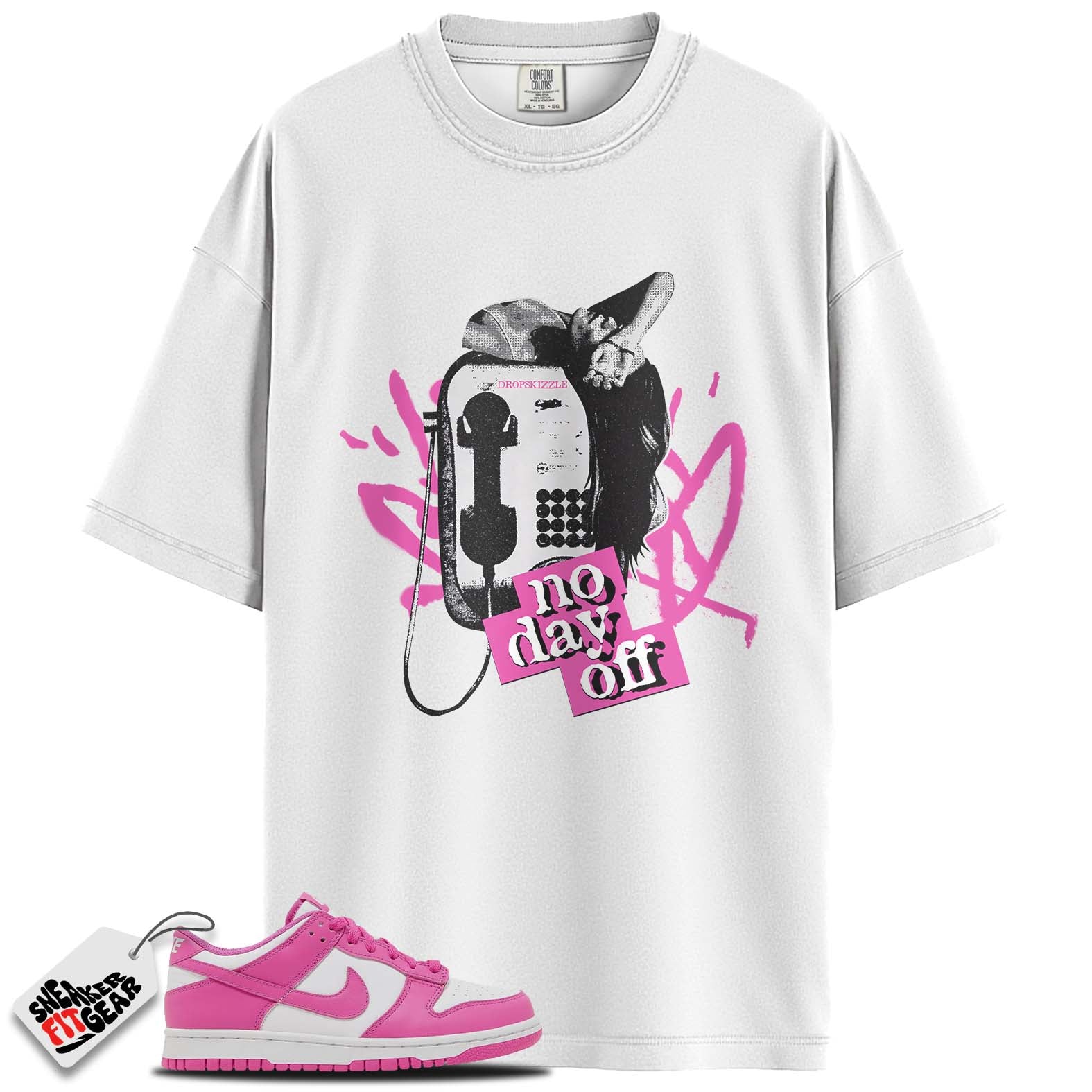 Dunk Low Laser Fuchsia Match Shirts, NO DAY OFF To Match Dunk Low Laser Fuchsia