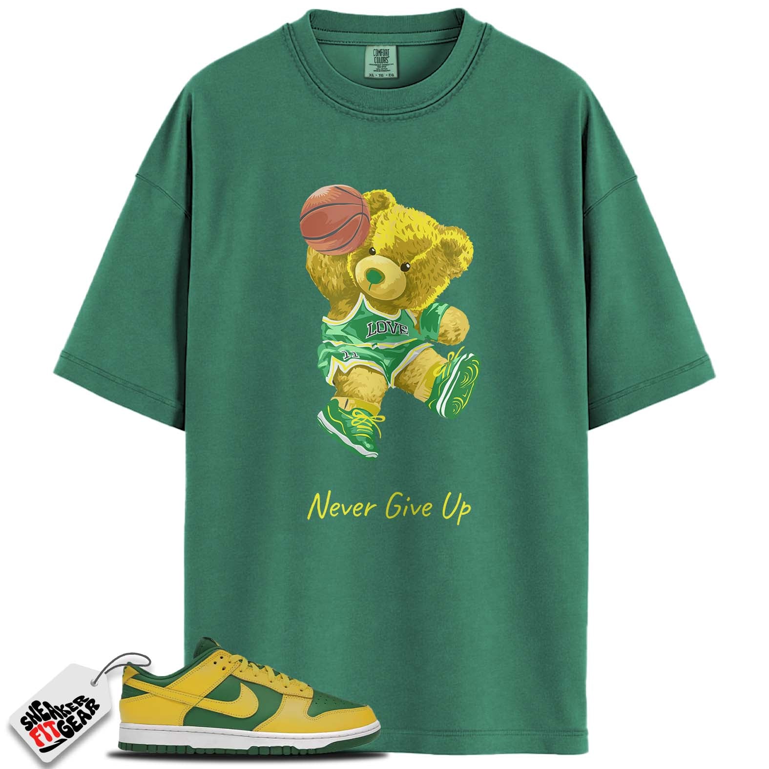 Dunk Low Retro Reverse Brazil Match Shirts, NEVER GIVE UP To Match Dunk Low Retro Reverse Brazil