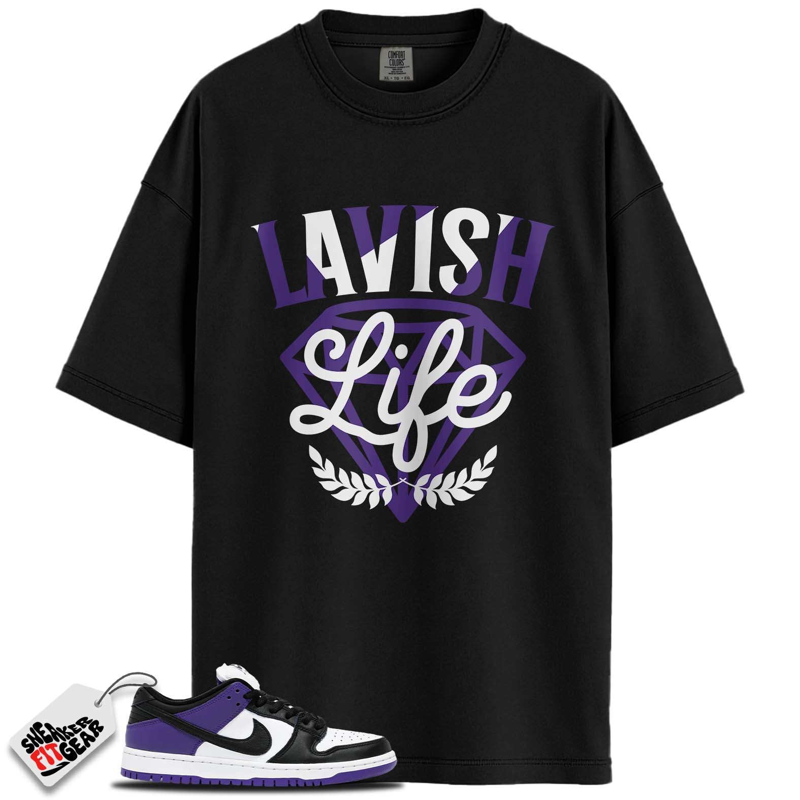 SB Dunk Low Court Purple Match Shirts, LAVISH LIFE To Match SB Dunk Low Court Purple