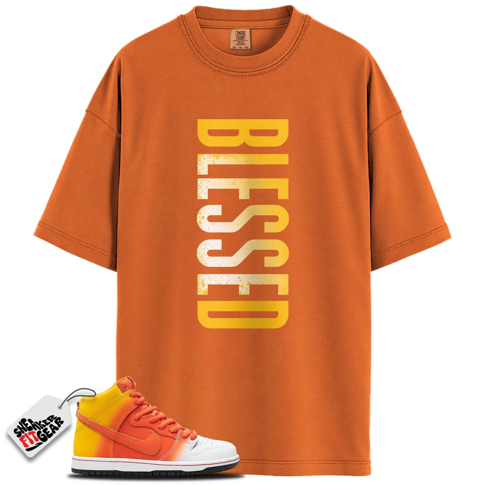 SB Dunk High Sweet Tooth Candy Corn Match Shirts, BLESSED To Match SB Dunk High Sweet Tooth Candy Corn