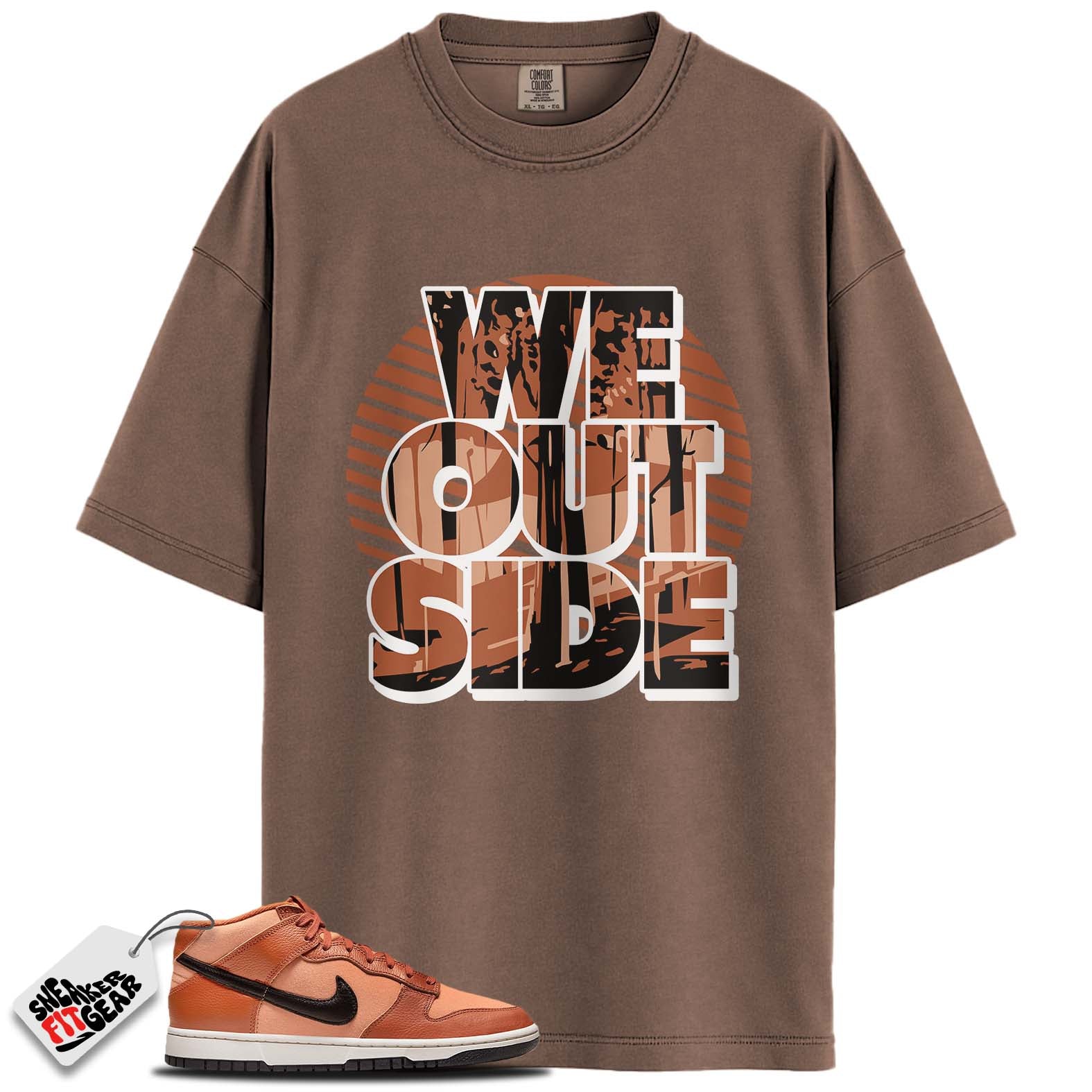 Dunk Mid Amber Brown Match Shirts, WE OUT SIDE To Match Dunk Mid Amber Brown