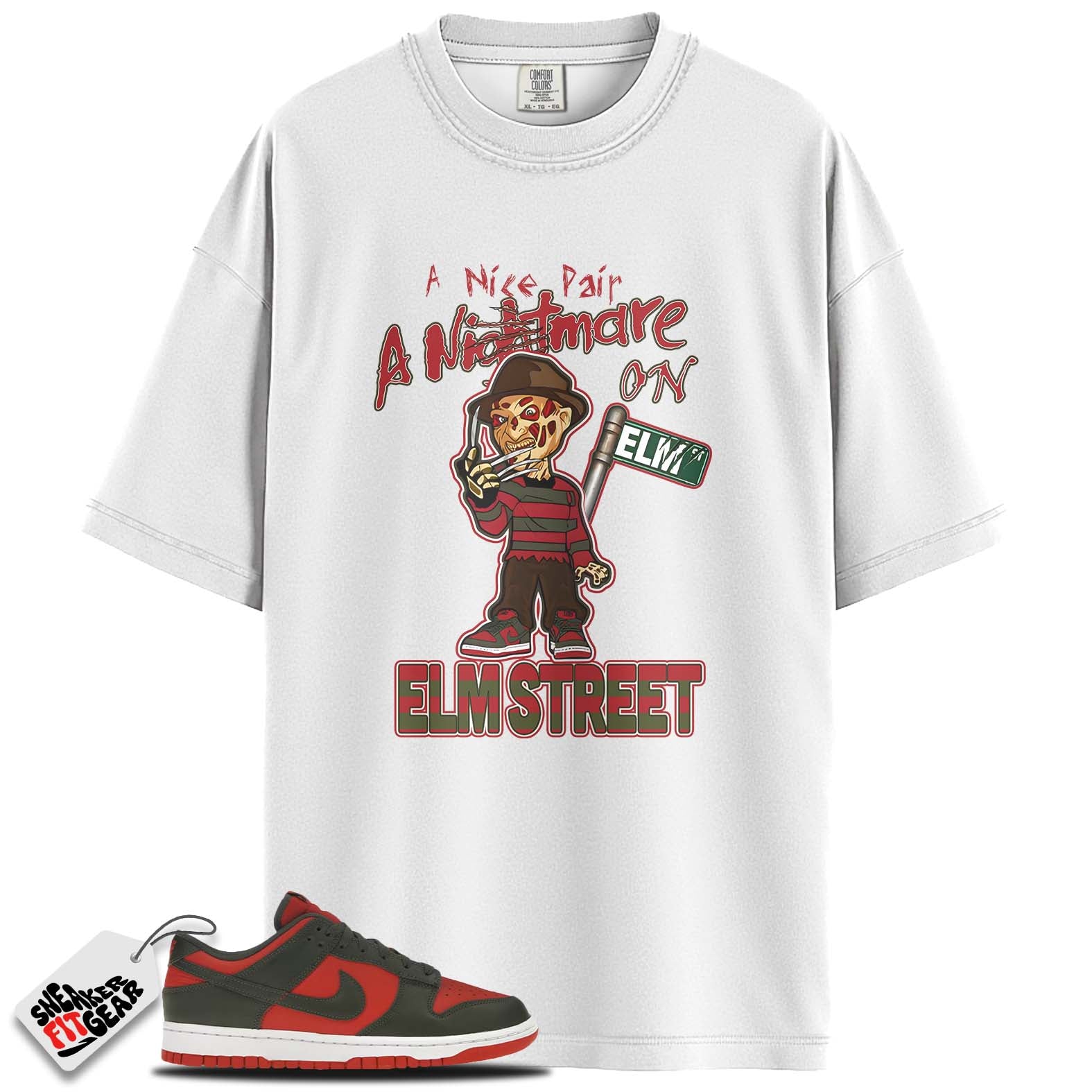 Dunk Low Mystic Red Cargo Khaki Match Shirts, ELMSTREET To Match Dunk Low Mystic Red Cargo Khaki