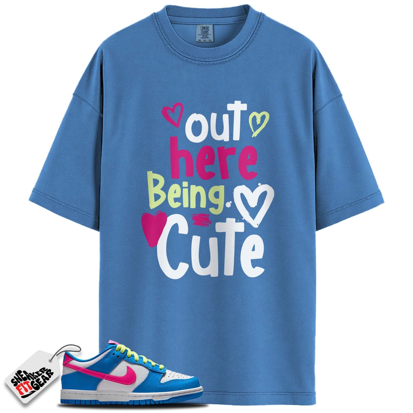 Dunk Low Photo Blue White Light Lemon Twist Hyper Pink Match Shirts, BEING CUTE To Match Dunk Low Photo Blue White Light Lemon Twist Hyper Pink