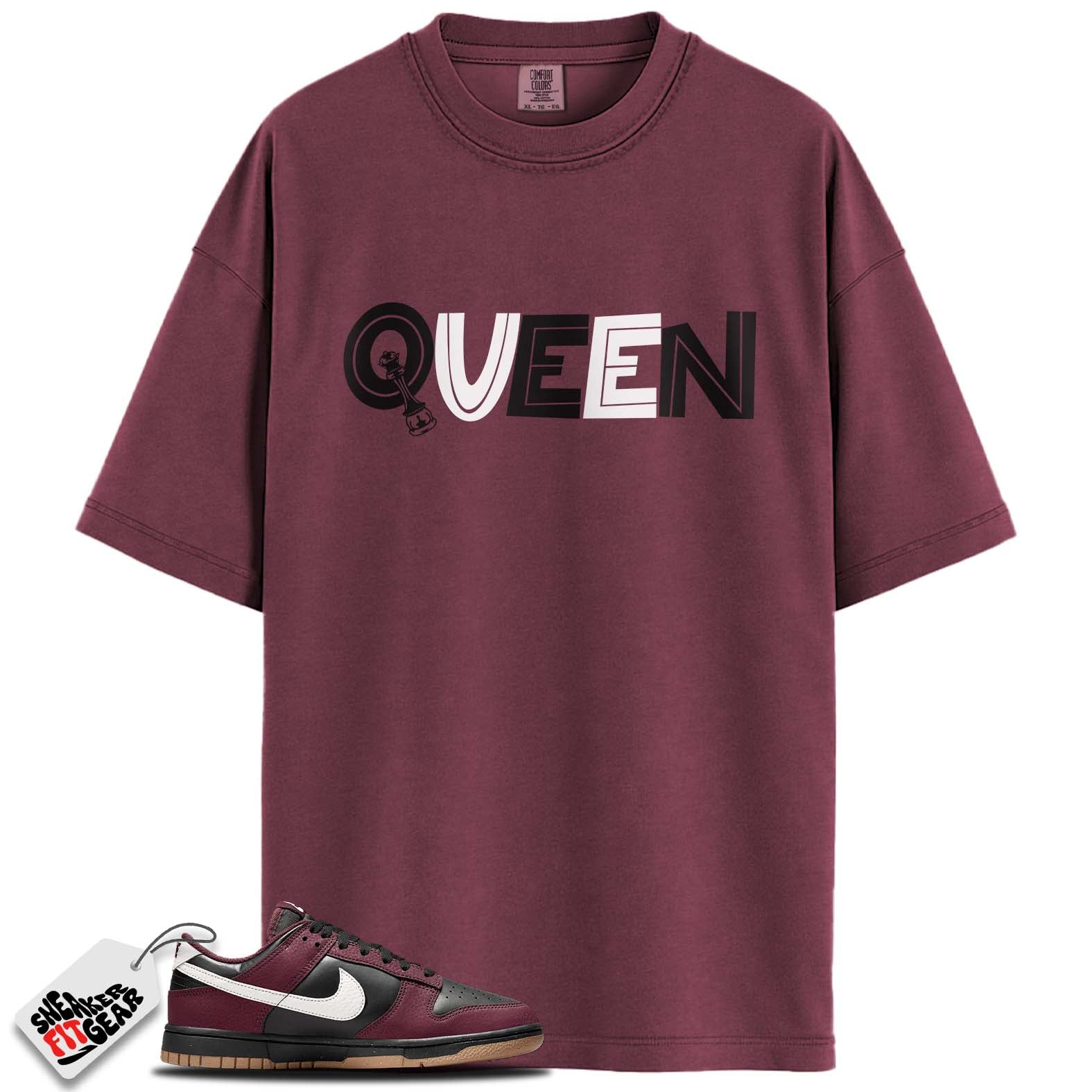 Dunk Low Next Nature Burgundy Crush Black Match Shirts, QUEEN To Match Dunk Low Next Nature Burgundy Crush Black Main image