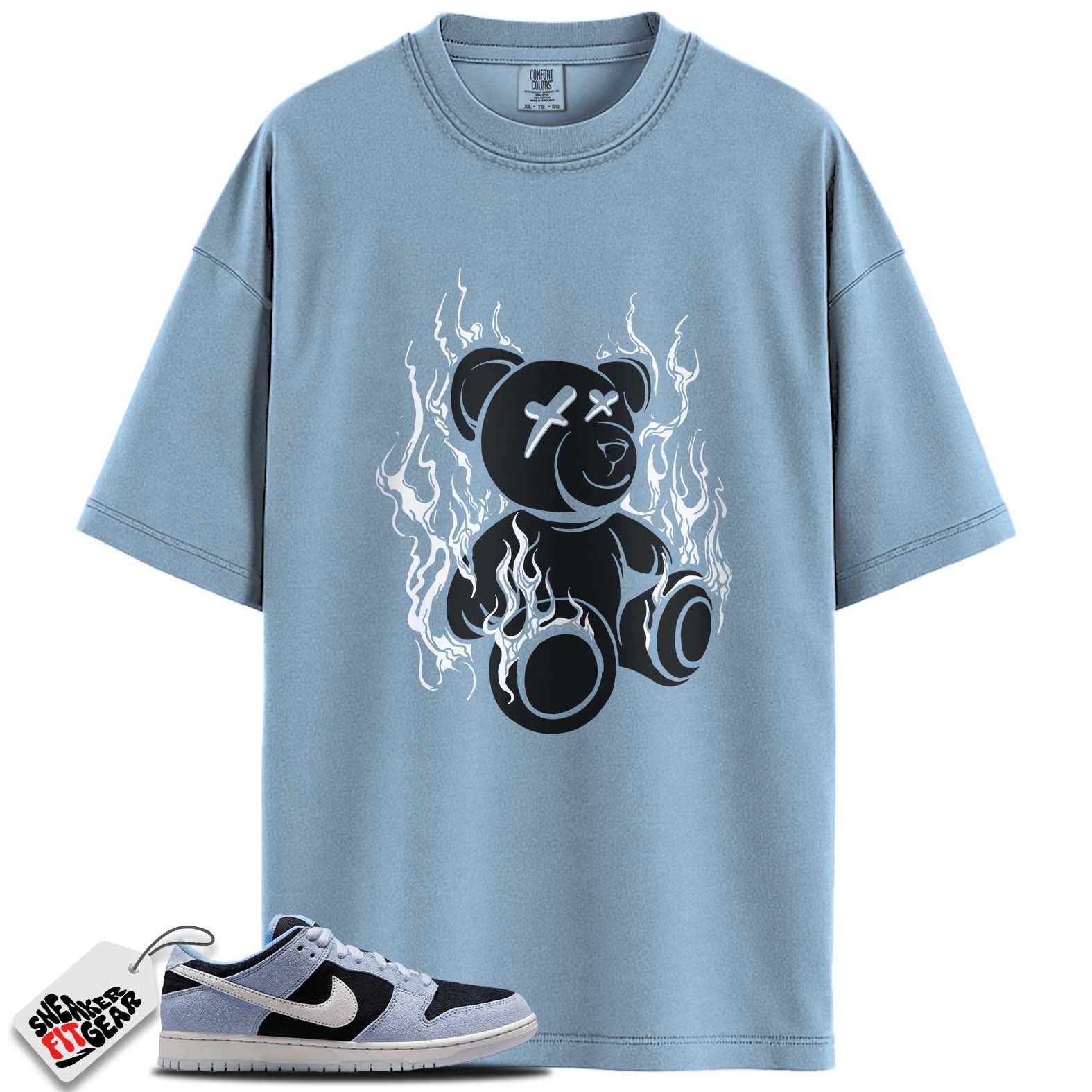 SB Dunk Low Black Aluminum Match Shirts, BURN BEAR To Match SB Dunk Low Black Aluminum