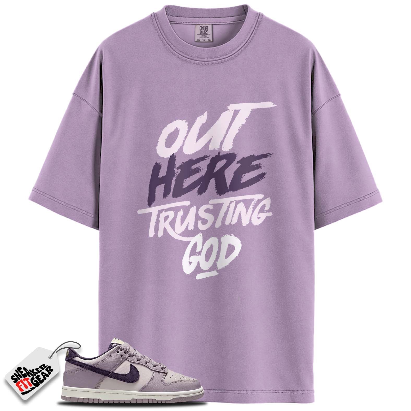 Nike Dunk Low Light Violet Ore Match Shirts, TRUSTING GOD To Match Nike Dunk Low Light Violet Ore