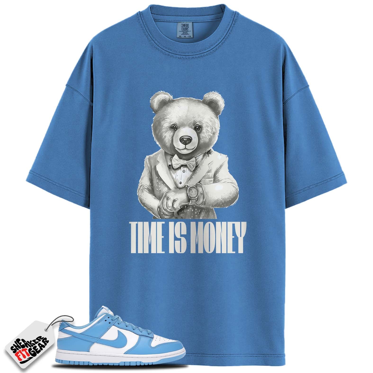 Dunk Low Retro University Blue Match Shirts, TIME IS MONEY To Match Dunk Low Retro University Blue