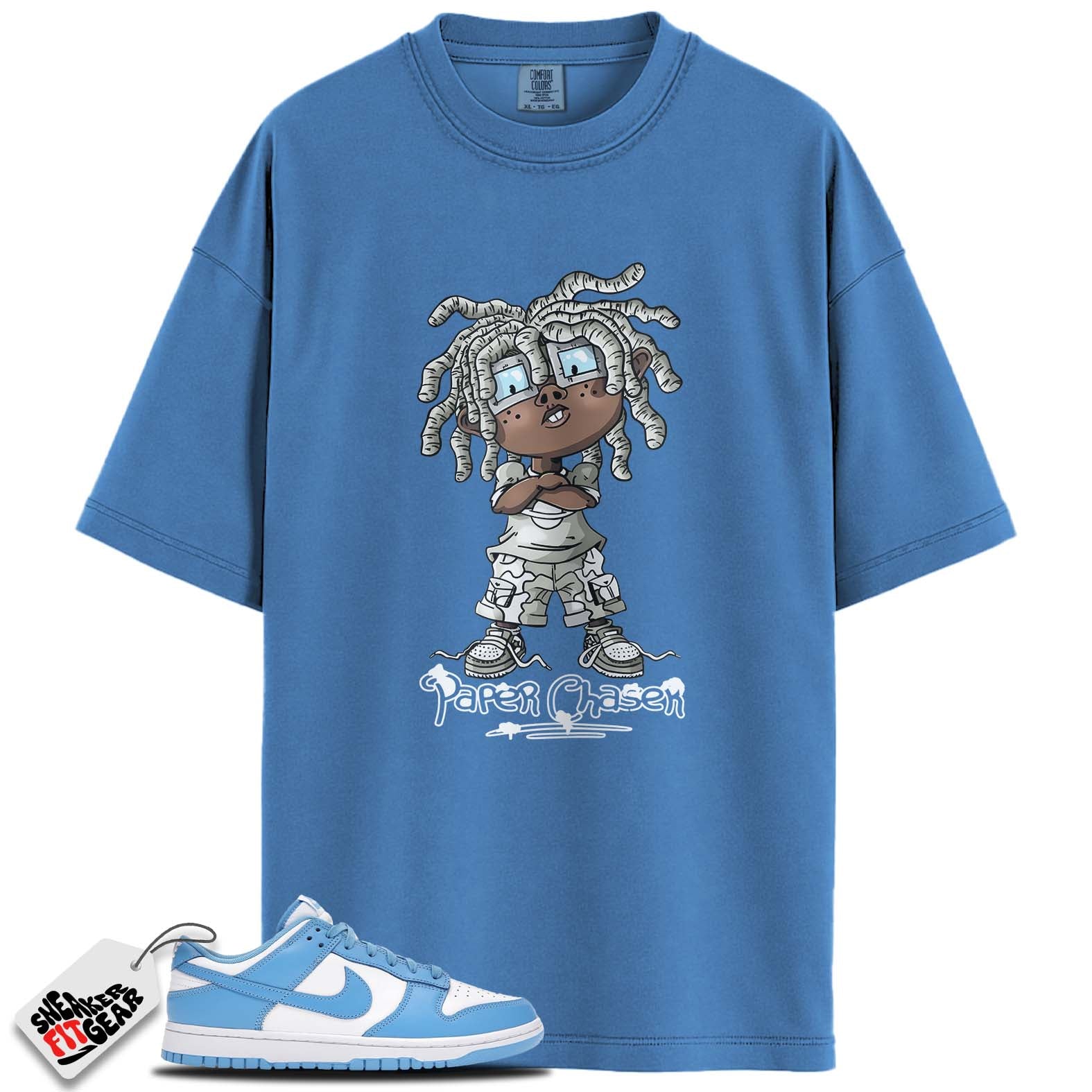 Dunk Low Retro University Blue Match Shirts, PAPER CHASEN To Match Dunk Low Retro University Blue