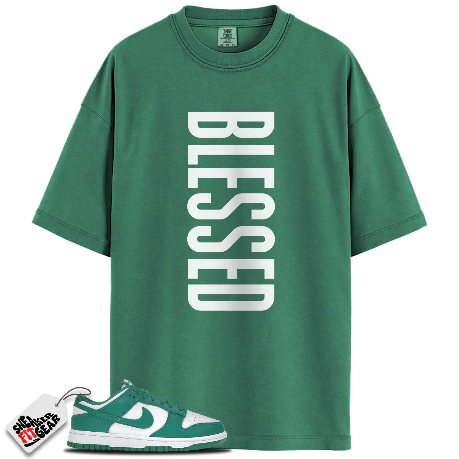 Dunk Low White Malachite Match Shirts, BLESSED To Match Dunk Low White Malachite