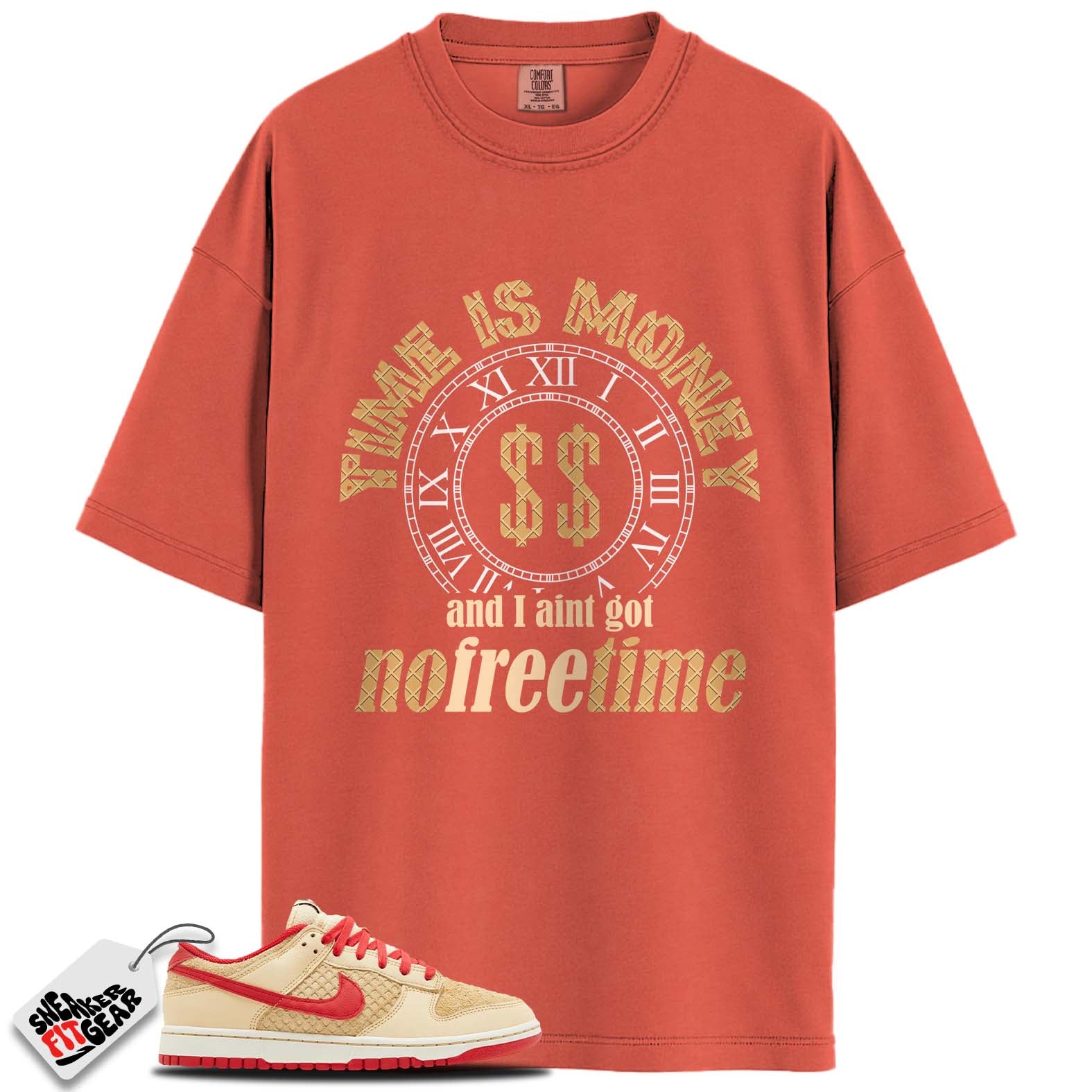 Dunk Low Retro SE Strawberry Waffle Match Shirts, TIME IS MONEY To Match Dunk Low Retro SE Strawberry Waffle