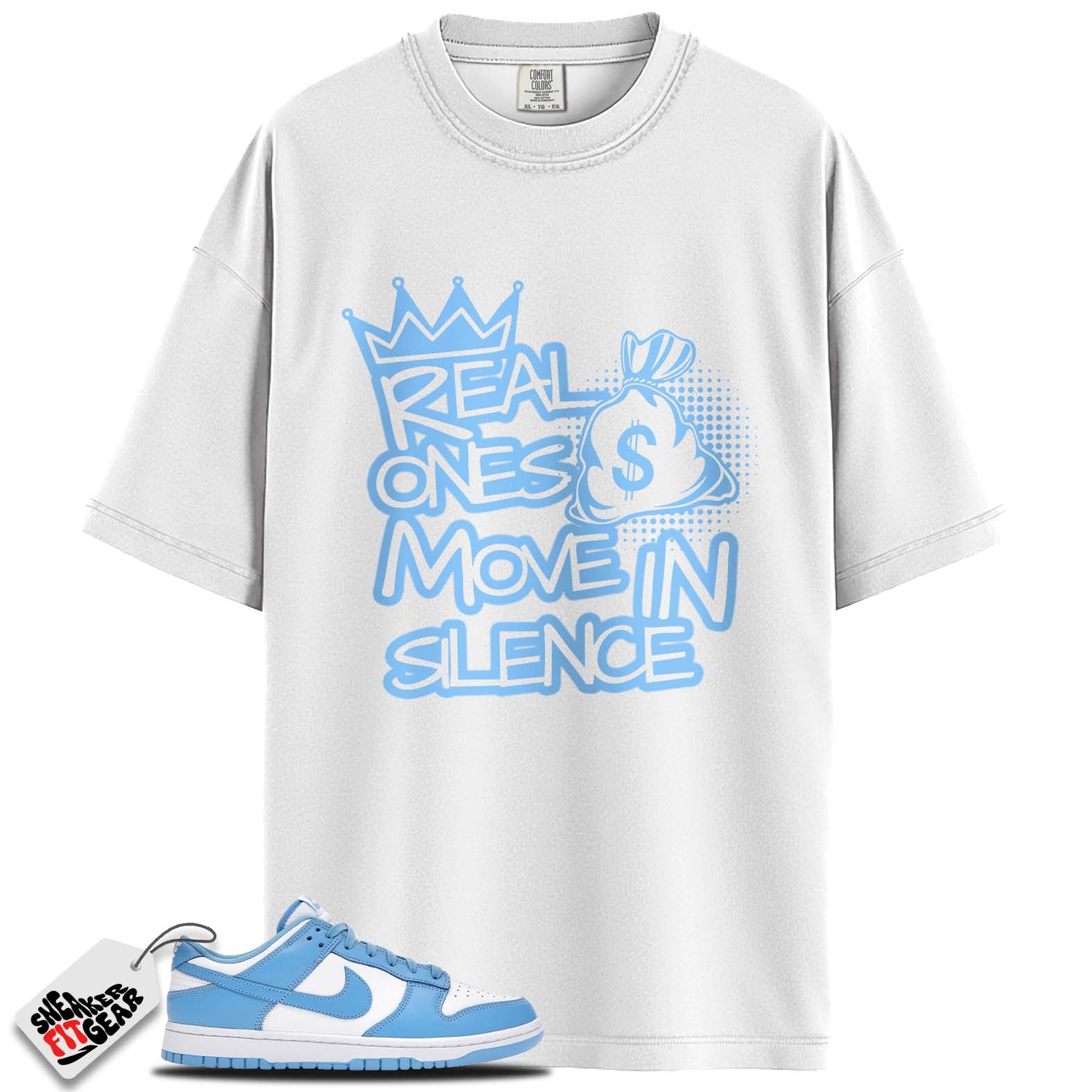 Dunk Low Retro University Blue Match Shirts, MOVE IN SILENCE To Match Dunk Low Retro University Blue