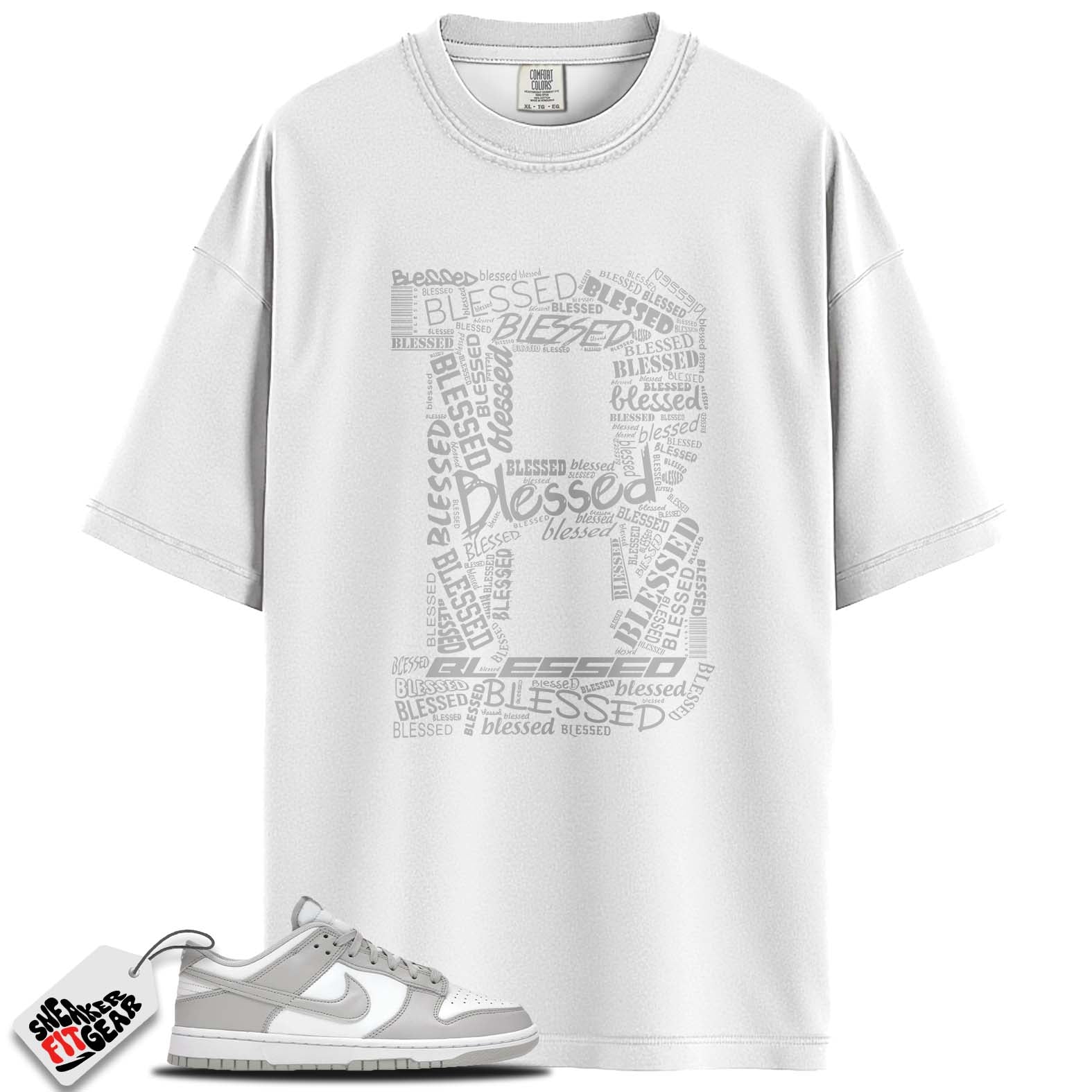 Dunk Low Grey Fog  Match Shirts, BIG B BLESSED To Match Dunk Low Grey Fog