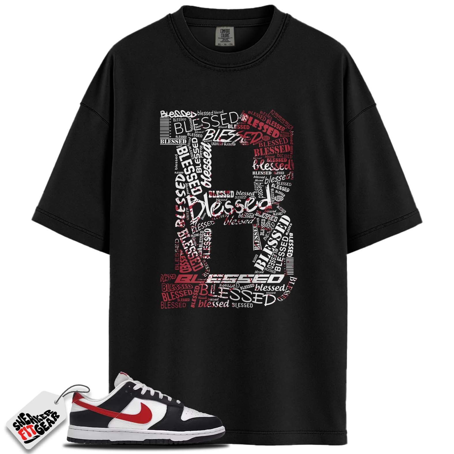 Dunk Low Retro Red Swoosh Panda Match Shirts, BIG B BLESSED To Match Dunk Low Retro Red Swoosh Panda Main image