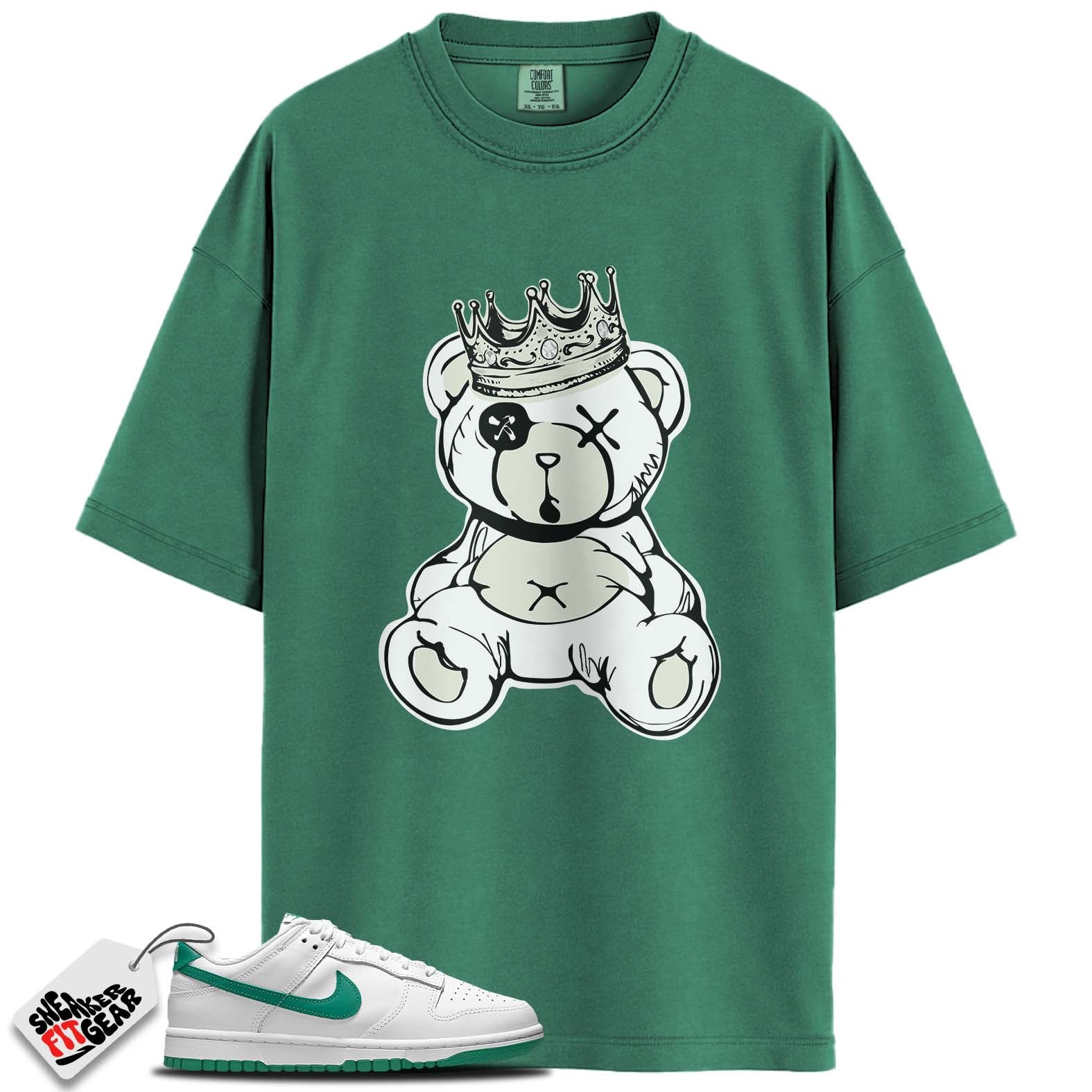 Dunk Low White Green Noise Match Shirts, BEARKING To Match Dunk Low White Green Noise Main image