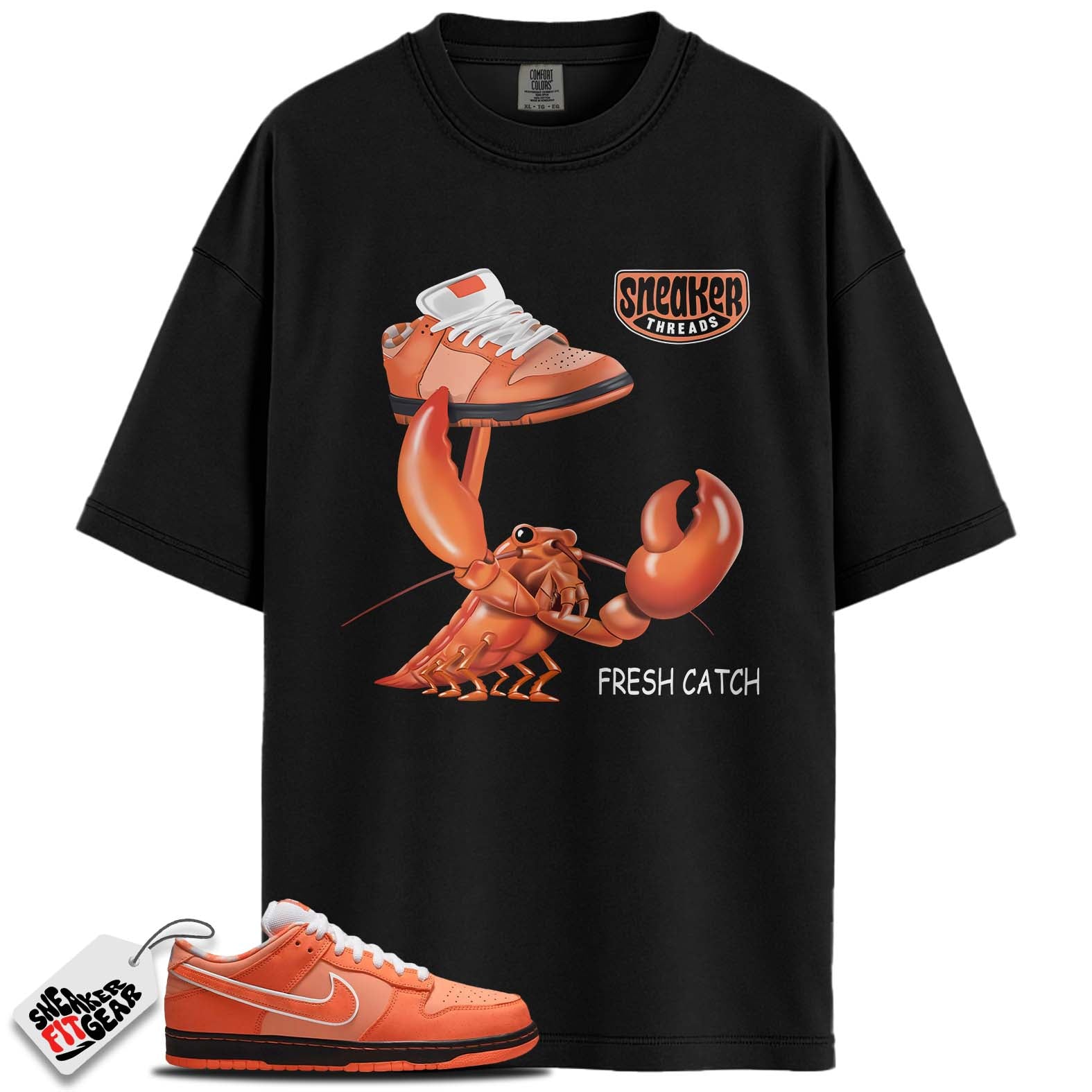 SB Dunk Low Concepts Orange Lobster Match Shirts, FRESH CATCH To Match SB Dunk Low Concepts Orange Lobster Main image