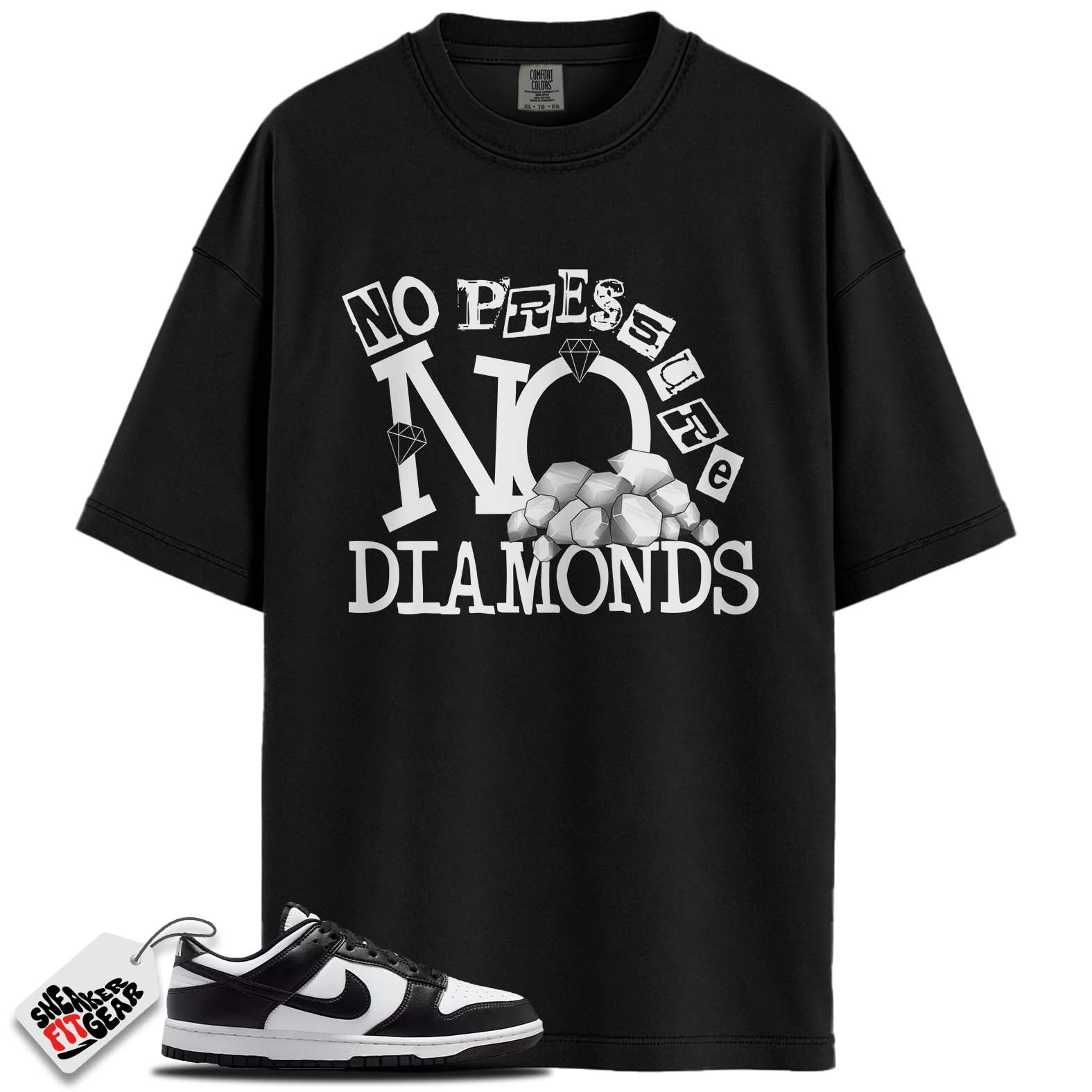 Dunk Low Retro White Black Panda Match Shirts, DIAMONDS To Match Dunk Low Retro White Black Panda Main image