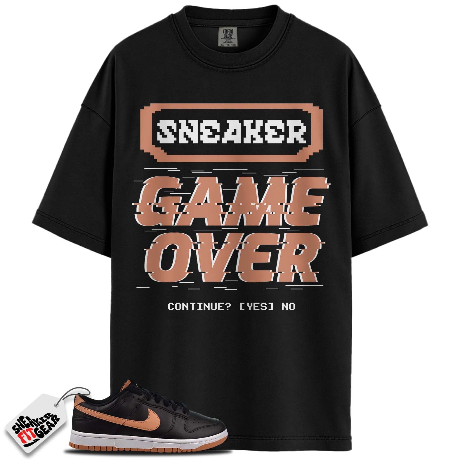 Dunk Low Black Amber Brown Match Shirts, GAME OVER To Match Dunk Low Black Amber Brown
